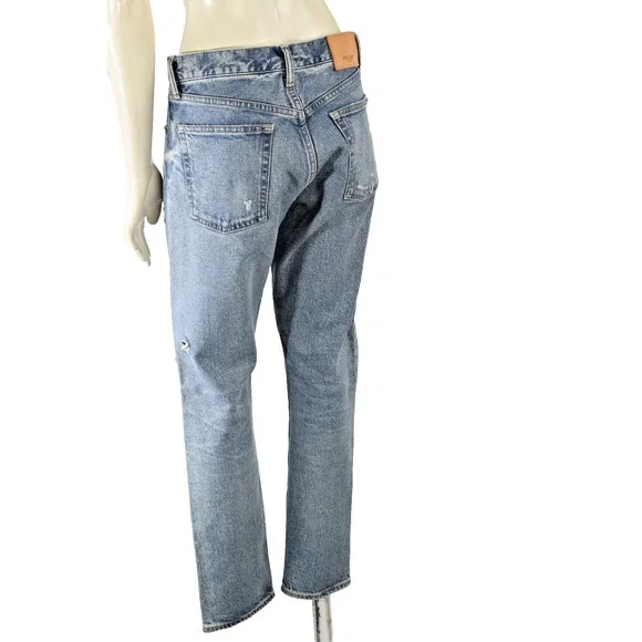 Authentic MOUSSY VINTAGE Blue Distressed High Rise Straight Leg Jeans Size 26 - Picture 13 of 16